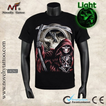 Y-100206 Grim reaper your time is up-Luminous T-shirt glows in the dark